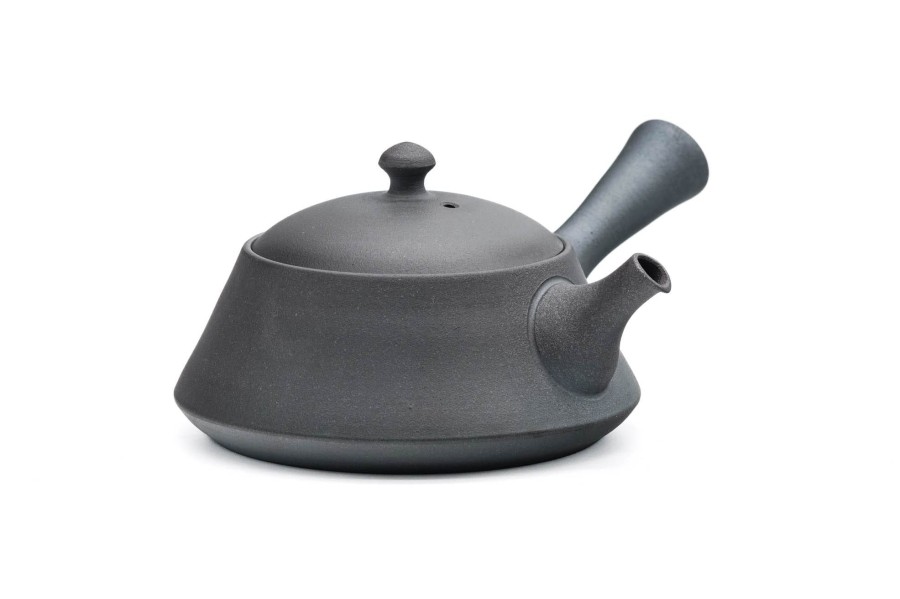 Shop Teaware Tokoname-yaki Kyusu (Teapots) | Japanese Kyusu - Fujita Tokuta - Trapezoid Black Tokoname Teapot - 200Ml