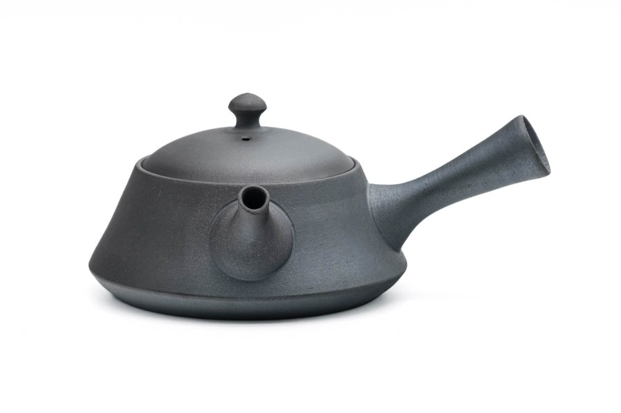 Shop Teaware Tokoname-yaki Kyusu (Teapots) | Japanese Kyusu - Fujita Tokuta - Trapezoid Black Tokoname Teapot - 200Ml