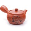 Shop Teaware Tokoname-yaki Kyusu (Teapots) | Kyushu, Japan - Floral Engraved Tokoname Teapot - 410Ml