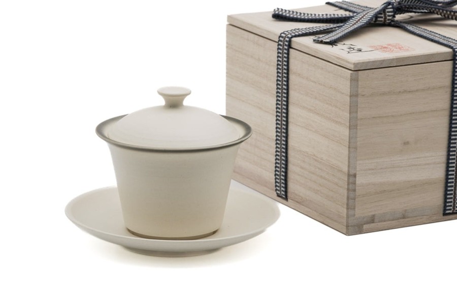 Shop Teaware Tokoname-yaki Houhin & Shiboridashi | Japanese Gaiwan - Junzo Maekawa - White Tokoname Teapot - 150Ml