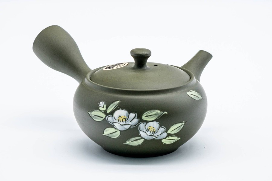 Shop Teaware Tokoname-yaki Kyusu (Teapots) | Japanese Kyusu - Shunju Kiln - Camellia Ryokudei Tokoname-Yaki Ceramic Teapot - 220Ml