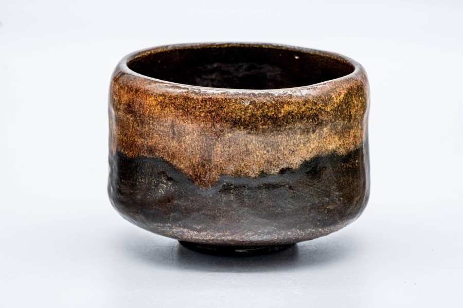 Shop Teaware Raku-yaki Chawan (Matcha Bowls) | Japanese Matcha Bowl - Hand Black Amber Glaze Rakuyaki Tea Bowl - 300Ml