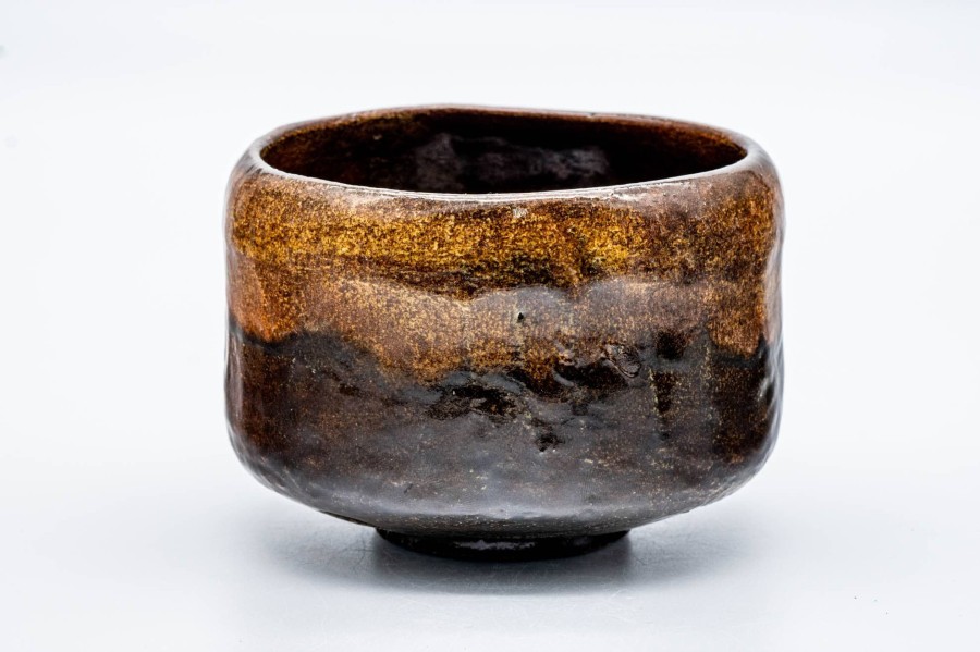 Shop Teaware Raku-yaki Chawan (Matcha Bowls) | Japanese Matcha Bowl - Hand Black Amber Glaze Rakuyaki Tea Bowl - 300Ml