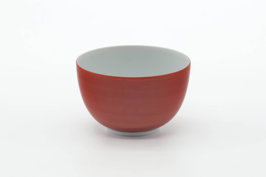 Shop Teaware Arita-yaki Yunomi (Teacups) | Japanese Tea Cup - Red And White Porcelain Arita Ware Yuomi - 175Ml