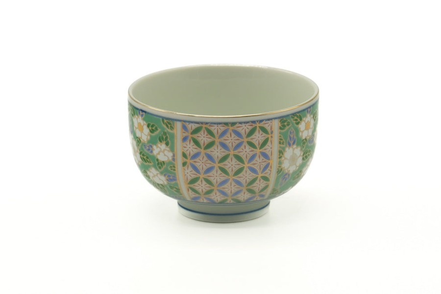 Shop Teaware Arita-yaki Yunomi (Teacups) | Japanese Tea Cup - Floral Geometric Arita Yunomi - 190Ml