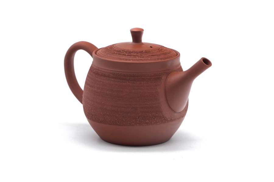 Shop Teaware Tokoname-yaki Kyusu (Teapots) | Kyushu, Japan - Tamakou Jade Kiln - Matsukawa Texture Tokoname Ware Back Handle Teapot - 250Ml