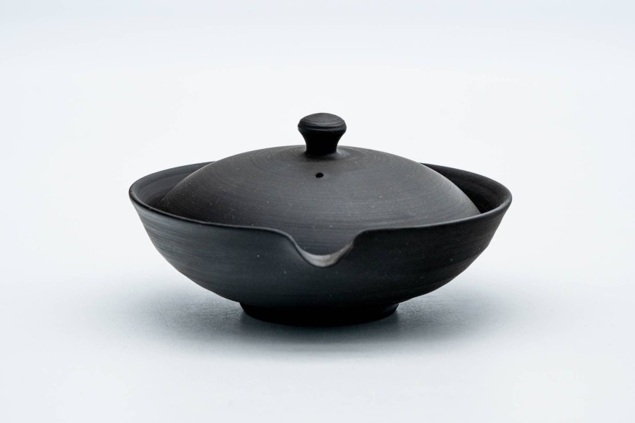 Shop Teaware Tokoname-yaki Houhin & Shiboridashi | Japanese Shiboridashi - Gyokko Kiln - Black Kokudei Tokoname-Yaki Teapot - 30-50Ml