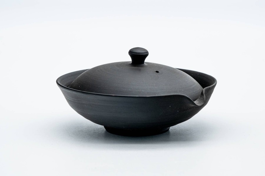 Shop Teaware Tokoname-yaki Houhin & Shiboridashi | Japanese Shiboridashi - Gyokko Kiln - Black Kokudei Tokoname-Yaki Teapot - 30-50Ml