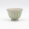 Shop Teaware Kiyomizu-yaki Yunomi (Teacups) | Japanese Tea Cup - Kuramoto Masao - Striped Desa Sencha Bowl - 40Ml