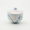 Shop Teaware Arita-yaki Yunomi (Teacups) | Japanese Tea Cup - Floral Blue And White Porcelain Arita Ware With Lid Yunomi - 100 Ml