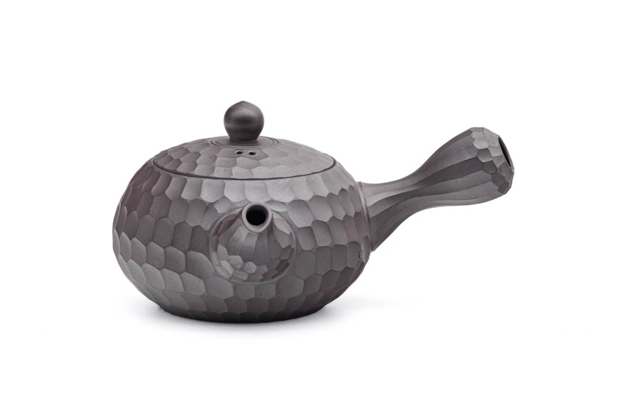 Shop Teaware Banko-yaki Kyusu (Teapots) | Japanese Kyusu - Mori Iroku - Diamond Cut Banko-Yaki Teapot - 180Ml