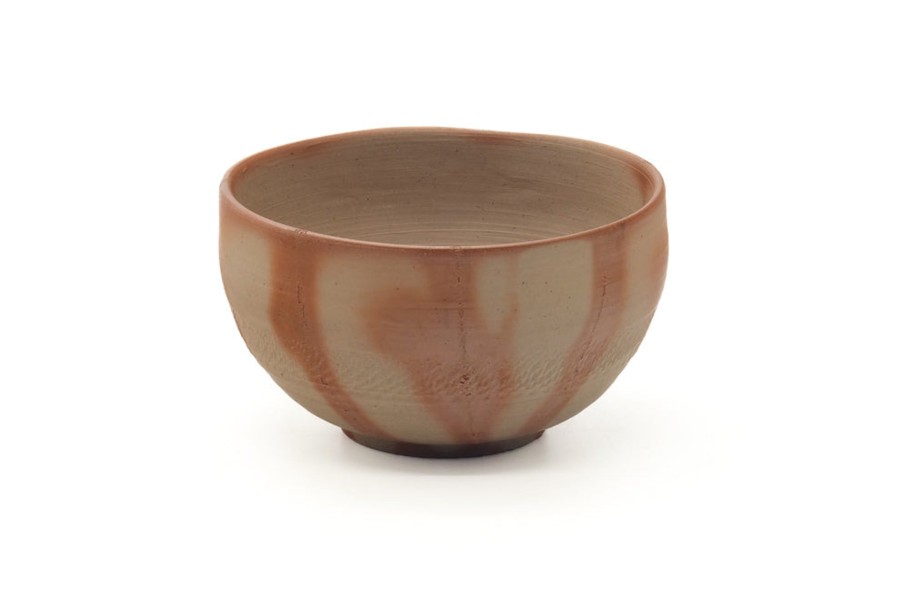 Shop Teaware Bizen-yaki Chawan (Matcha Bowls) | Japanese Matcha Bowl - Orange Hidasuki Straw Bizen Yaki Tea Bowl - 415Ml