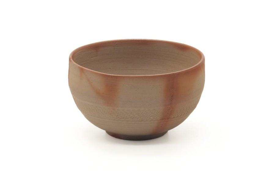 Shop Teaware Bizen-yaki Chawan (Matcha Bowls) | Japanese Matcha Bowl - Orange Hidasuki Straw Bizen Yaki Tea Bowl - 415Ml