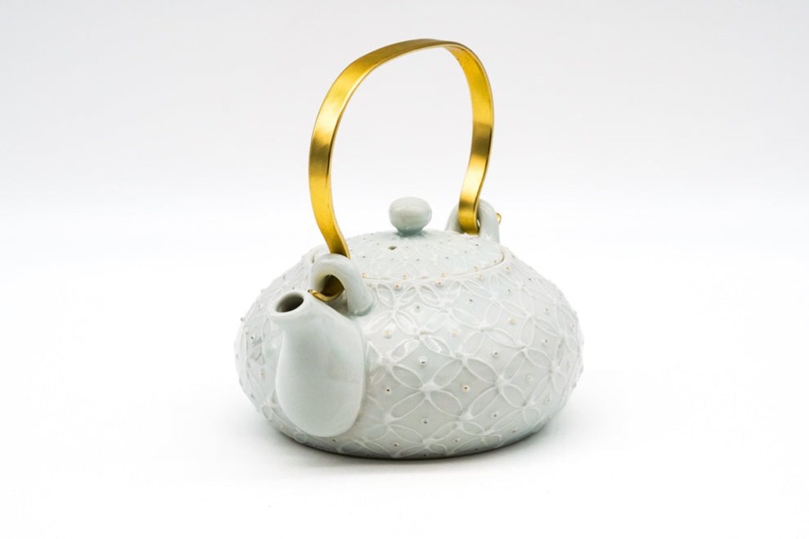 Shop Teaware Kiyomizu-yaki Kyusu (Teapots) | Japanese Dobin - Takashima Shinichi - Icchin Shippo Kiyomizu Teapot - 275Ml