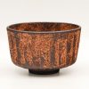 Shop Teaware Kiyomizu-yaki Chawan (Matcha Bowls) | Japanese Matcha Bowl - Igura Toshiya - Multi-Faceted Red-Orange Kiyomizu-Yaki Tea Bowl