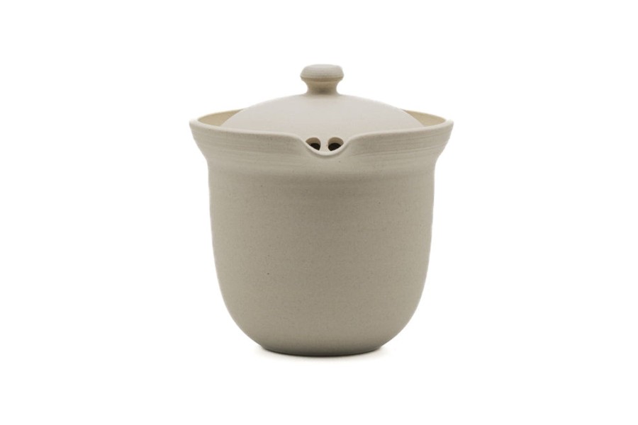 Shop Teaware Tokoname-yaki Kyusu (Teapots) | Japanese Chaho - Tsuzuki Yutaka - White Tokoname Handleless Teapot - 200Ml