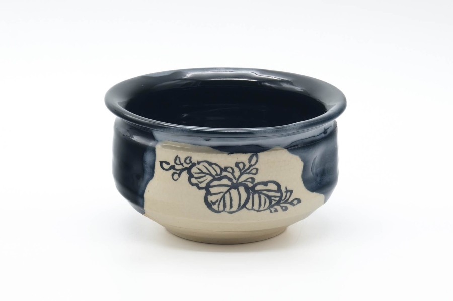 Shop Teaware Oribe-yaki Tea Ceremony Utensils | Japan Kensui - Black Oribe Boiling Water Bowl - 530Ml