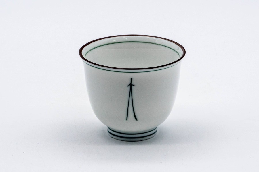 Shop Teaware Mino-yaki Yunomi (Teacups) | Japanese Tea Cup - White Porcelain Pine Needle Mino-Yaki Yunomi - 100Ml