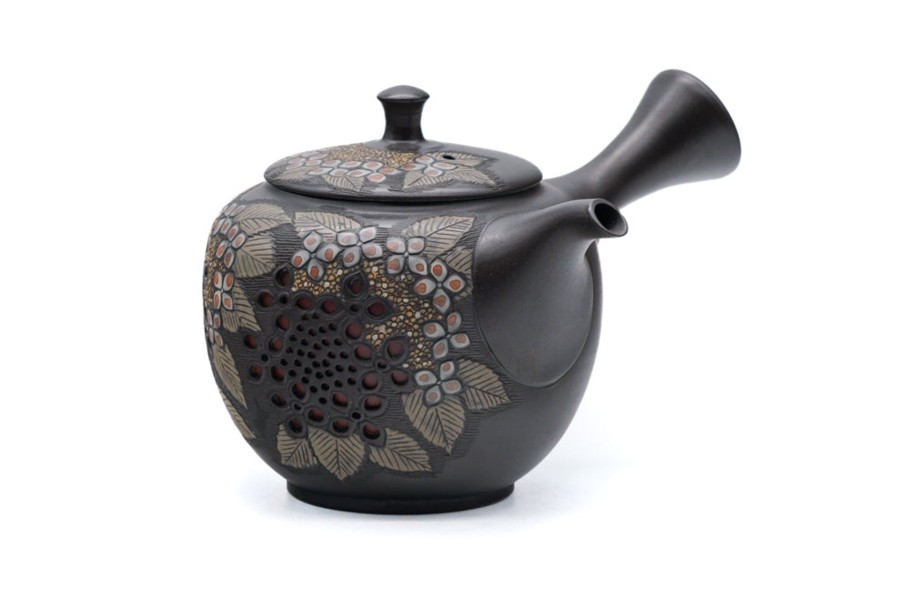 Shop Teaware Tokoname-yaki Kyusu (Teapots) | Japanese Kyusu - Mano Shunen - Hydrangea Layered Tokoname Teapot - 200Ml