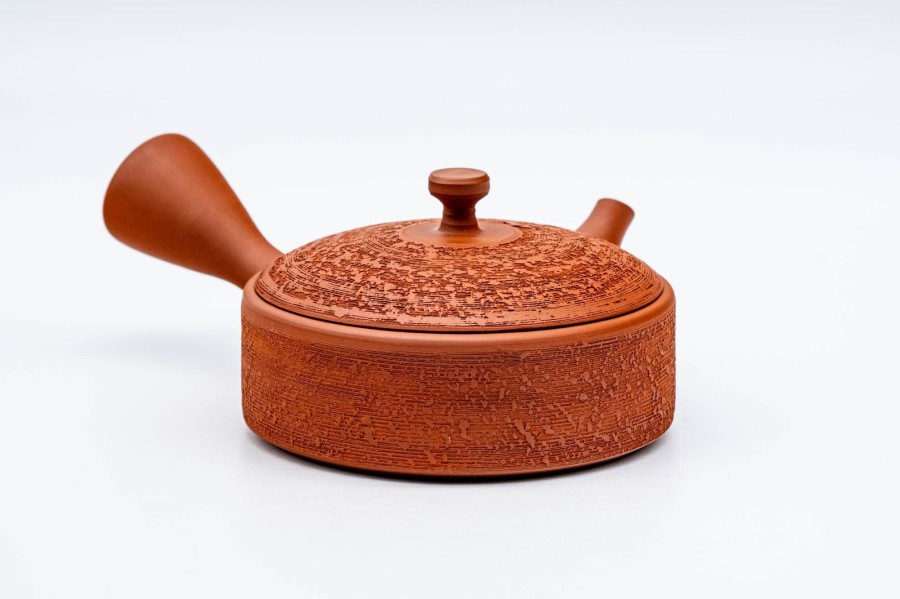 Shop Teaware Tokoname-yaki Kyusu (Teapots) | Japan Kyusu - Gyokko Kiln - Flat Matsukawa Show Stage Tokoname Ceramic Teapot - 140Ml