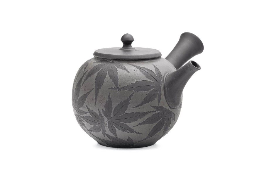 Shop Teaware Tokoname-yaki Kyusu (Teapots) | Kyushu, Japan - Tsuzuki Seiho - Momiji Black Kokudei Tokoname Teapot - 280Ml