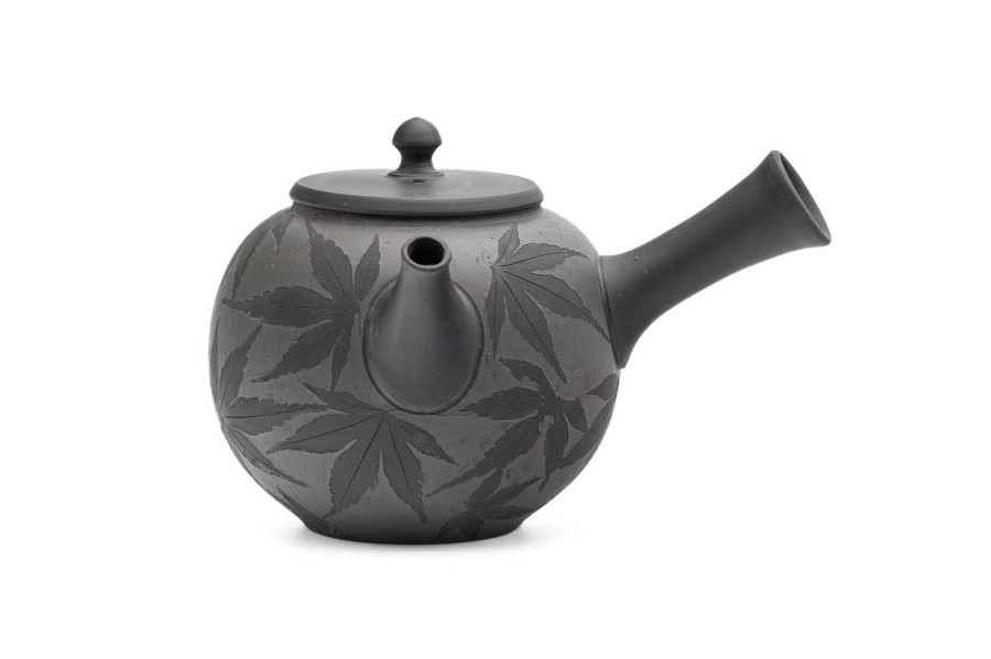 Shop Teaware Tokoname-yaki Kyusu (Teapots) | Kyushu, Japan - Tsuzuki Seiho - Momiji Black Kokudei Tokoname Teapot - 280Ml