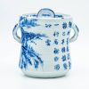 Shop Teaware Other Production Areas Tea Ceremony Utensils | Mizusashi Japan - Blue Kanji Mountain Porcelain Fresh Water Container - 1100Ml