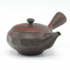 Shop Teaware Tokoname-yaki Kyusu (Teapots) | Kyusu - Red And Green Faceted Nerikomi Tokoname Teapot - 270Ml