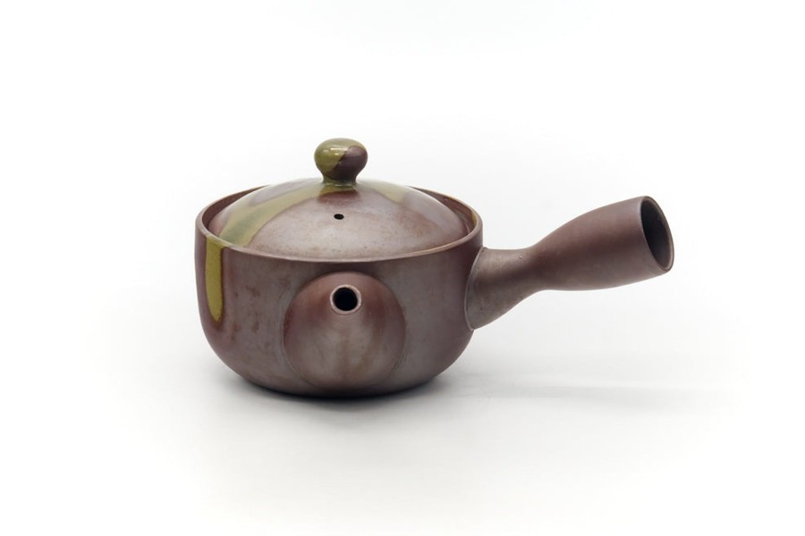 Shop Teaware Banko-yaki Kyusu (Teapots) | Kyusu Japan - Gray Glaze Banko Mesh Teapot - 220Ml