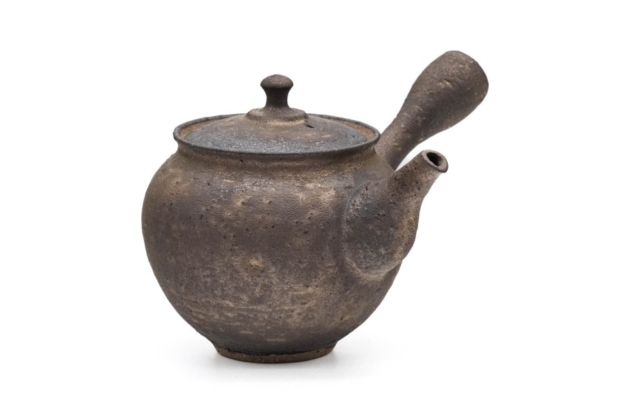 Shop Teaware Tokoname-yaki Kyusu (Teapots) | Japanese Kyusu - Junzo Maekawa - Rustic Kuroganesai Tokoname Teapot - 250Ml