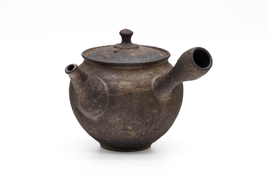 Shop Teaware Tokoname-yaki Kyusu (Teapots) | Japanese Kyusu - Junzo Maekawa - Rustic Kuroganesai Tokoname Teapot - 250Ml