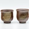 Shop Teaware Other Production Areas Yunomi (Teacups) | Japanese Tea Cups - Pair Of Grey-Green Glazed Guinomi - 55Ml