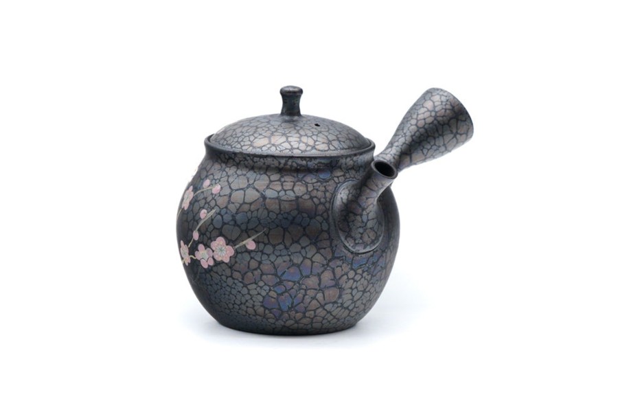 Shop Teaware Tokoname-yaki Kyusu (Teapots) | Kyushu, Japan - Shoji Umehara - Plum Blossom Tenmoku Tokoname Imperial Teapot - 260Ml