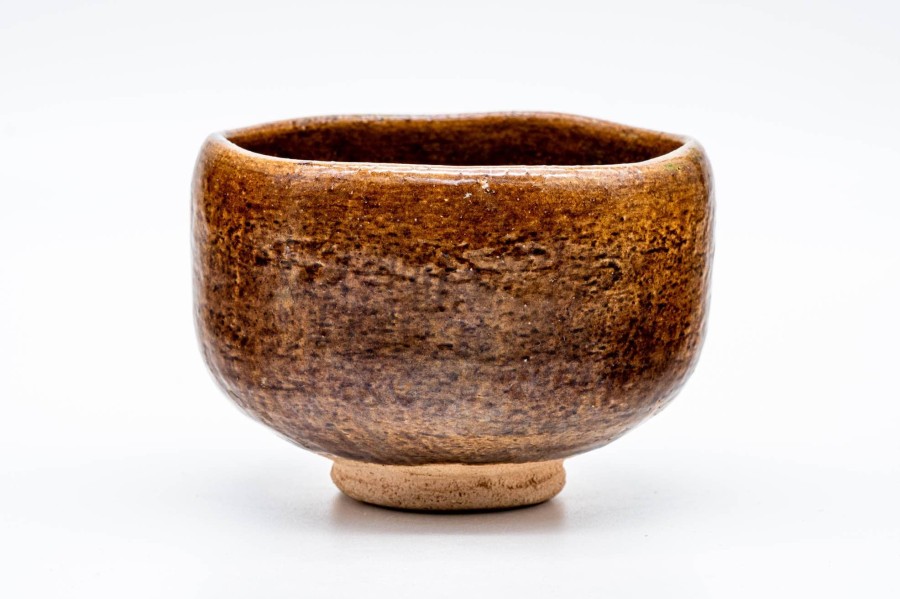 Shop Teaware Raku-yaki Chawan (Matcha Bowls) | Japanese Matcha Bowl - Souraku Kiln - Caramel Glaze Rakuyaki Tea Bowl - 500Ml