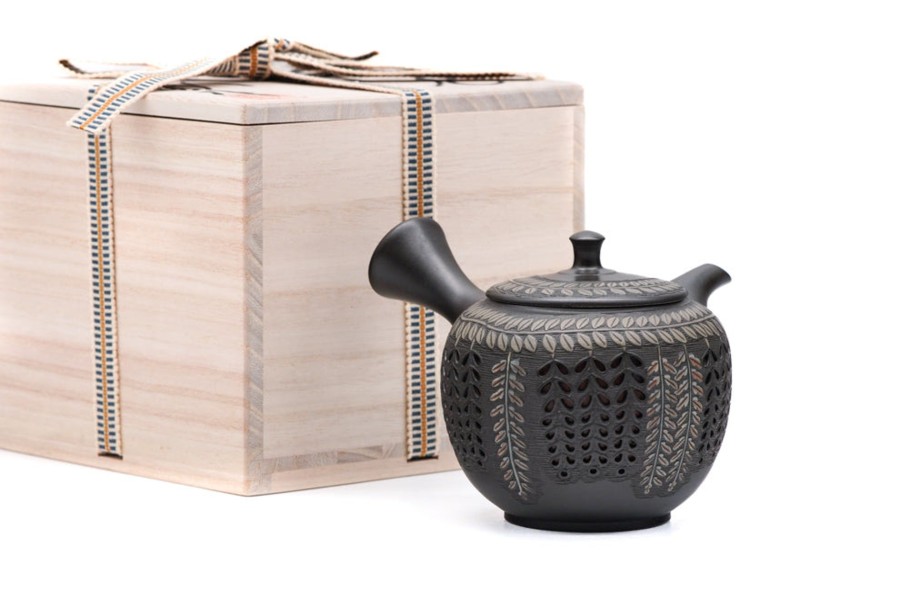 Shop Teaware Tokoname-yaki Kyusu (Teapots) | Japanese Kyusu - Mano Shunen - Wisteria Layered Tokoname Teapot - 200Ml