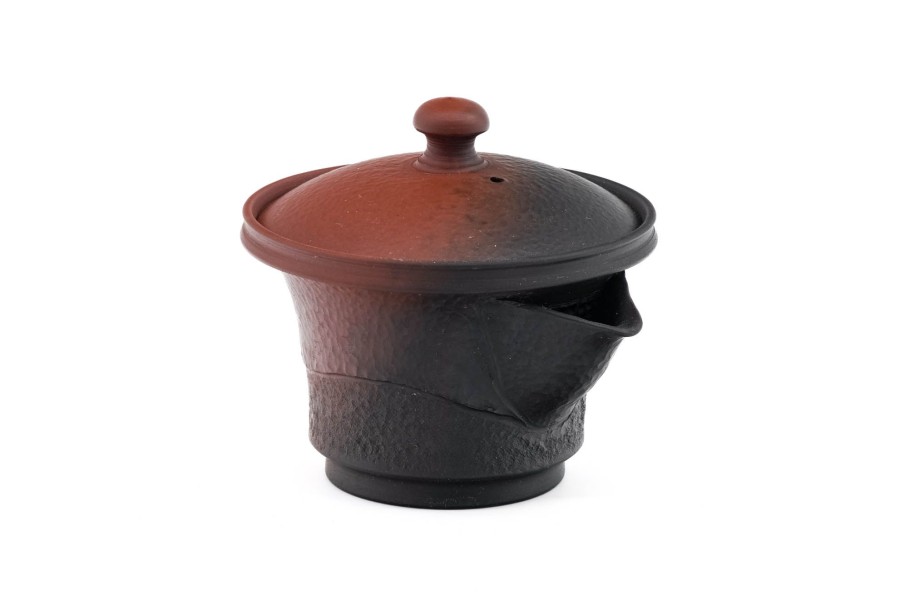 Shop Teaware Tokoname-yaki Houhin & Shiboridashi | Japanese Houhin - Murata Yoshiki - Black And Red Yohen Tokoname Handleless Teapot - 120Ml