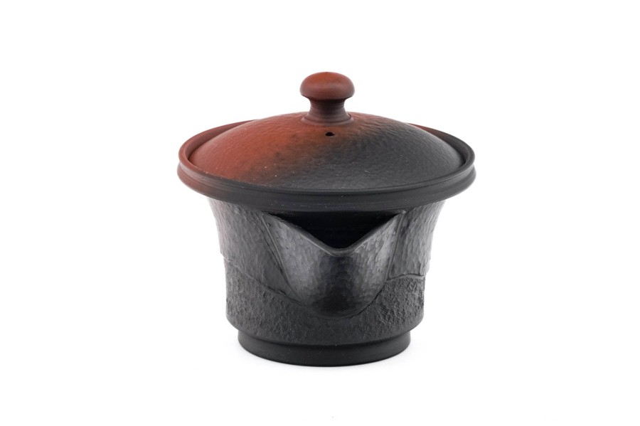 Shop Teaware Tokoname-yaki Houhin & Shiboridashi | Japanese Houhin - Murata Yoshiki - Black And Red Yohen Tokoname Handleless Teapot - 120Ml