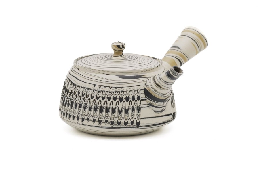 Shop Teaware Tokoname-yaki Kyusu (Teapots) | Kyushu, Japan - Tosen Kiln - Marble Tokoname Yaki Trapezoidal Teapot - 260Ml