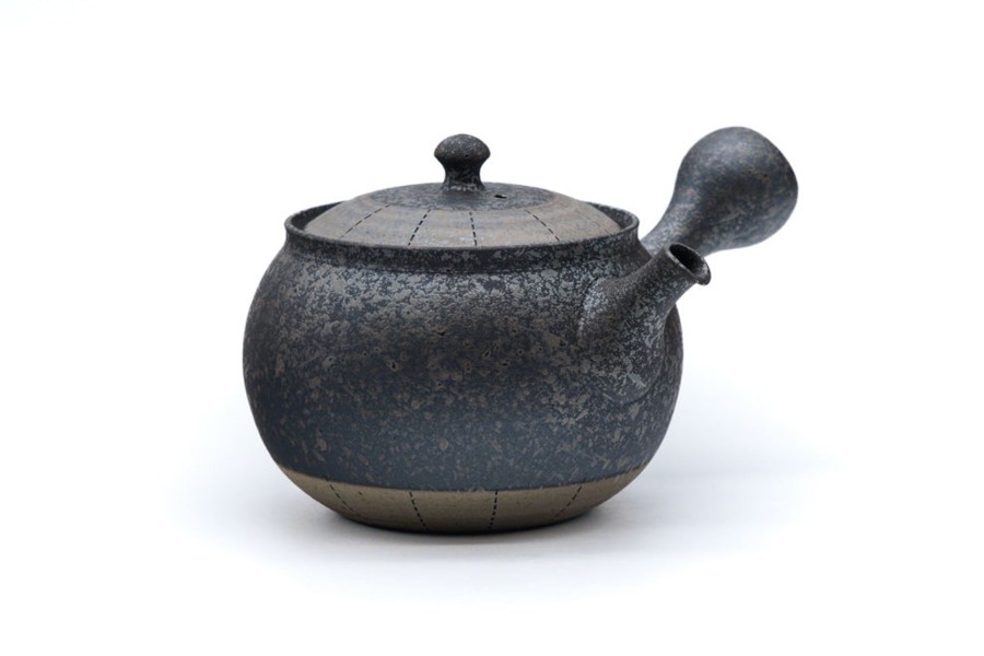 Shop Teaware Tokoname-yaki Kyusu (Teapots) | Japanese Kyusu - Fujita Tokuta - Gray Hanging Pattern Tokoname Teapot - 330Ml