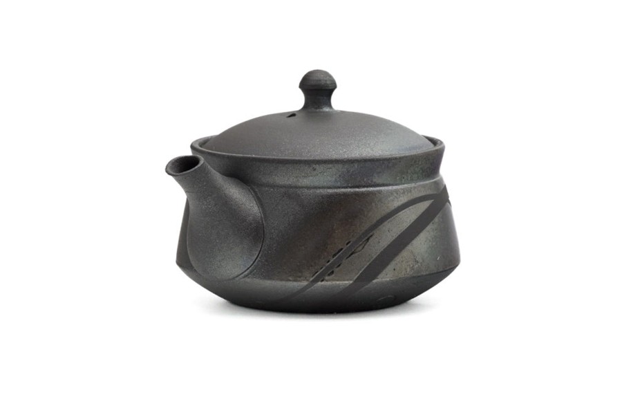 Shop Teaware Tokoname-yaki Houhin & Shiboridashi | Japanese Houhin - Sawada Tomohiro - Metal Striped Tokoname Teapot - 160Ml