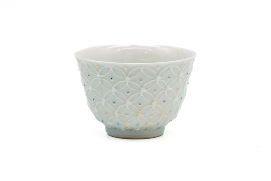 Shop Teaware Kiyomizu-yaki Yunomi (Teacups) | Japanese Tea Cup - Takashima Shinichi - Icchin Shippo Kiyomizu Yunomi - 90Ml