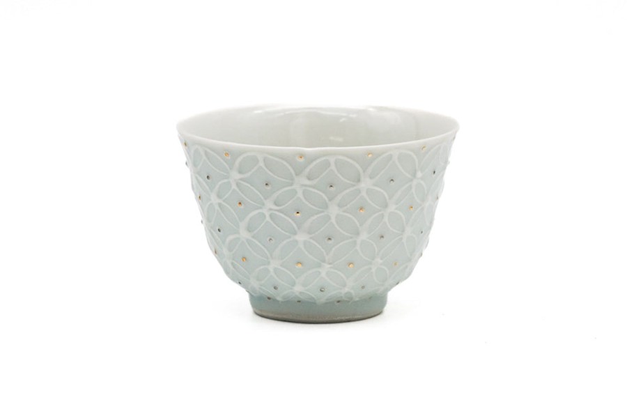 Shop Teaware Kiyomizu-yaki Yunomi (Teacups) | Japanese Tea Cup - Takashima Shinichi - Icchin Shippo Kiyomizu Yunomi - 90Ml