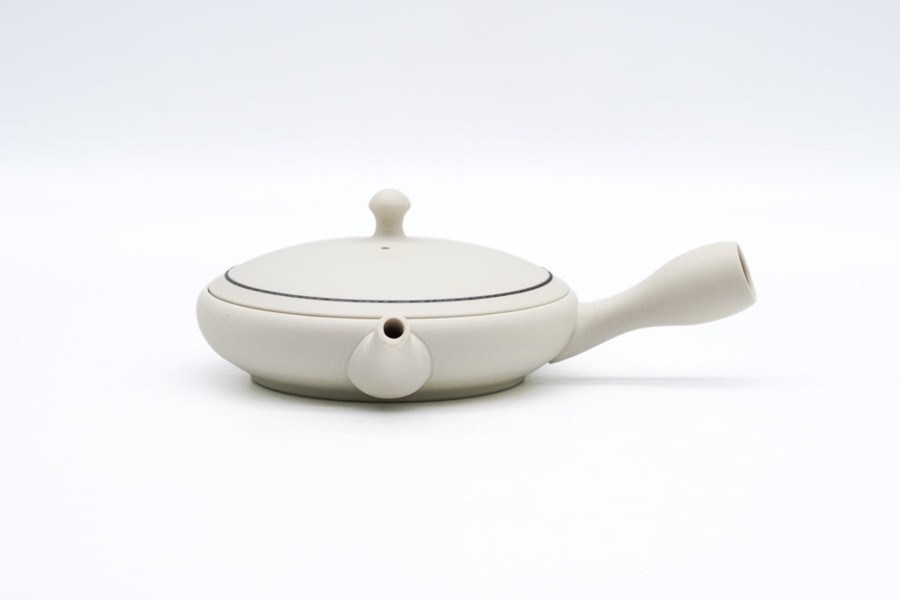 Shop Teaware Tokoname-yaki Kyusu (Teapots) | Kyushu, Japan - Junzo Maekawa - Pure White Tokoname Kyushu - 100Ml