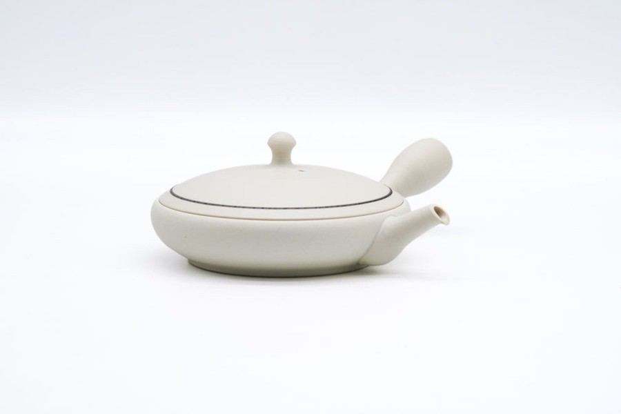 Shop Teaware Tokoname-yaki Kyusu (Teapots) | Kyushu, Japan - Junzo Maekawa - Pure White Tokoname Kyushu - 100Ml