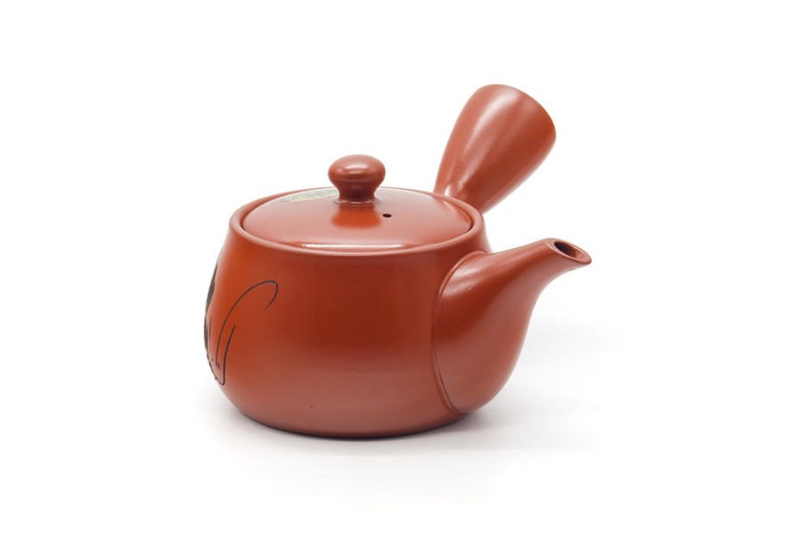 Shop Teaware Tokoname-yaki Kyusu (Teapots) | Kyushu, Japan - Long Grass Carved Tokoname Teapot - 340Ml