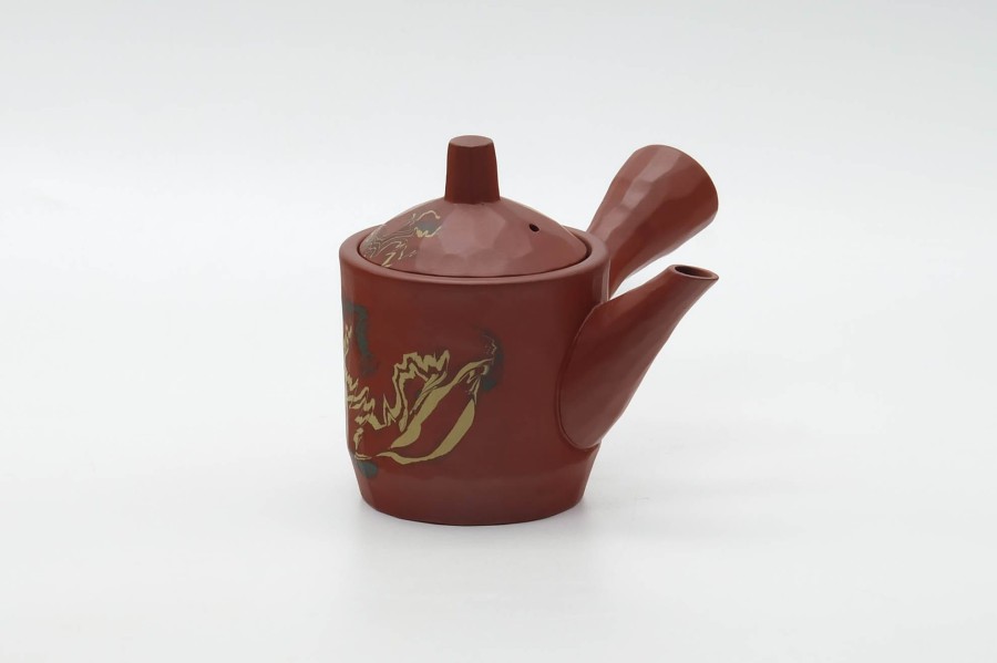 Shop Teaware Other Production Areas Kyusu (Teapots) | Japanese Kyusu - Abstract Nerikomi Red Shudei Tokoname Teapot - 100Ml