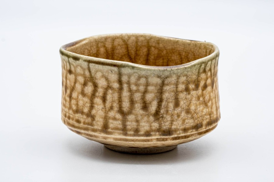 Shop Teaware Other Production Areas Chawan (Matcha Bowls) | Japanese Matcha Bowl - Beige Dripping Glaze Undulating Tea Bowl - 300Ml