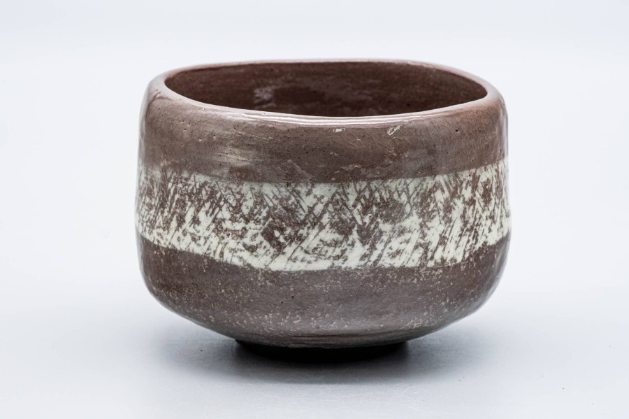 Shop Teaware Raku-yaki Chawan (Matcha Bowls) | Japanese Matcha Bowl - Hand Gray Obi Raku Chawan - 300Ml